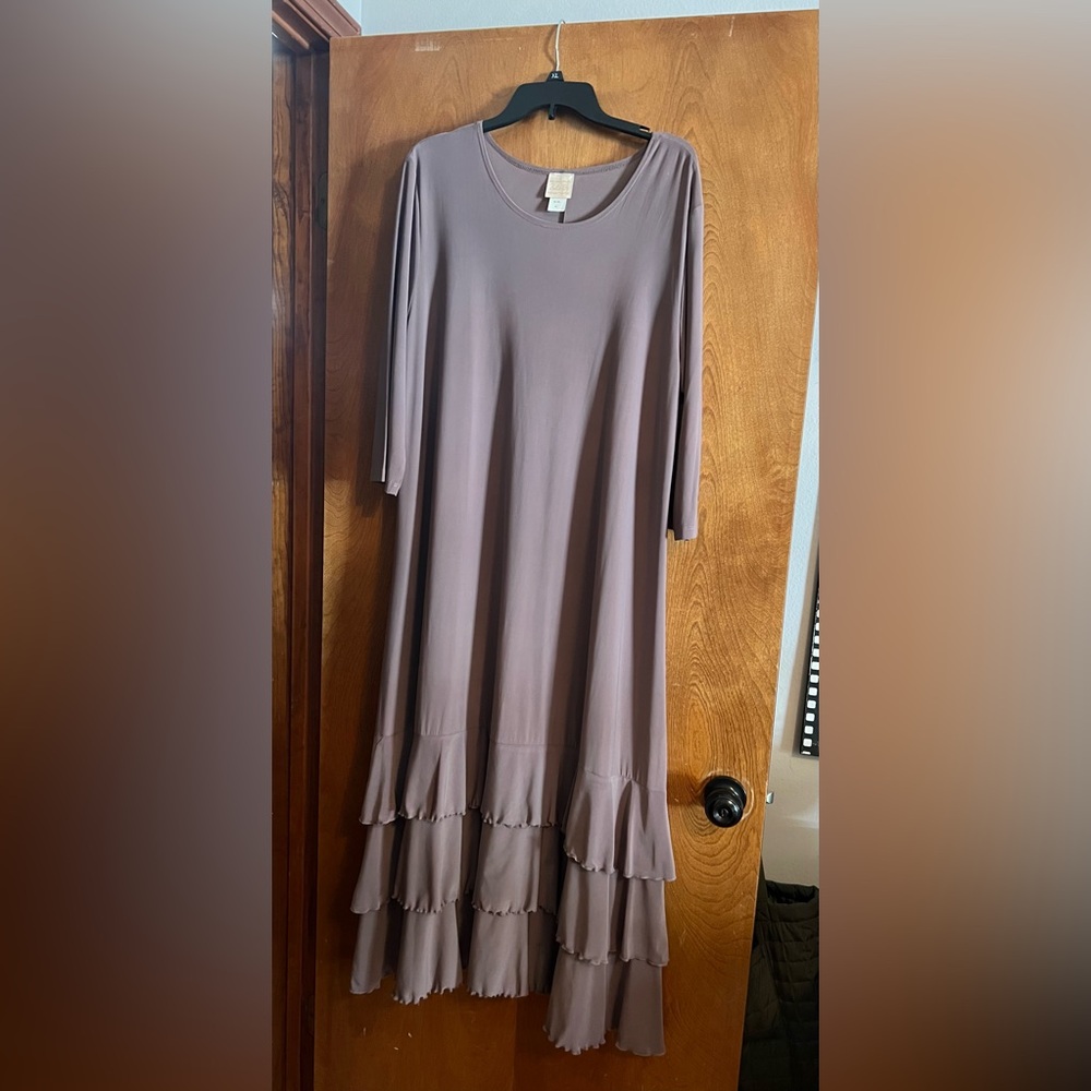 Sophisticated Taupe Long Sleeve Dress